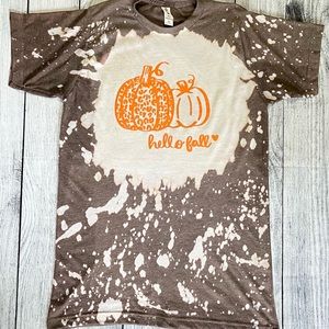 Hello fall t shirt, soft, bleached, vinyl